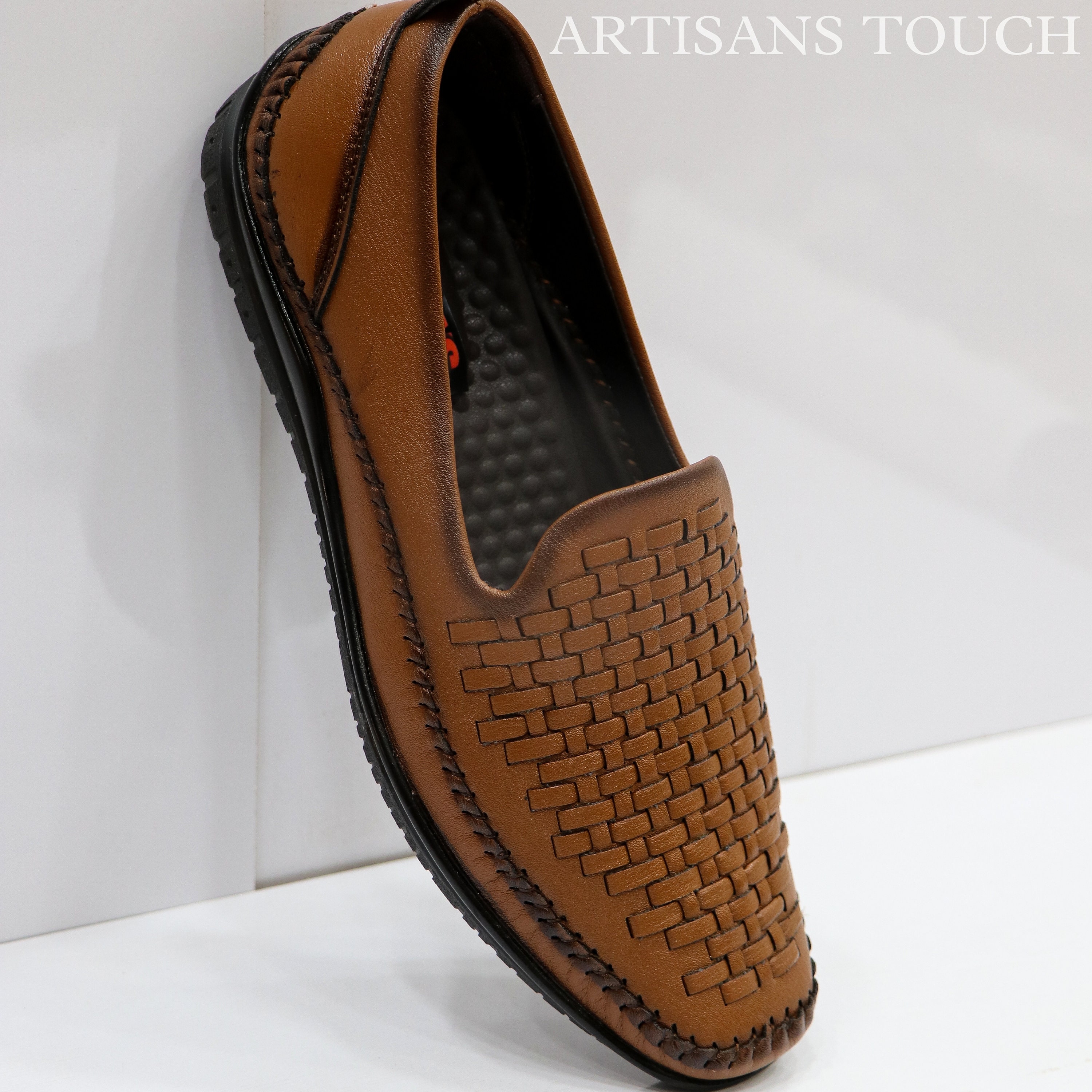 Handmade Basket Weave Leather Loafers: Mens Wedding Shoes - Etsy