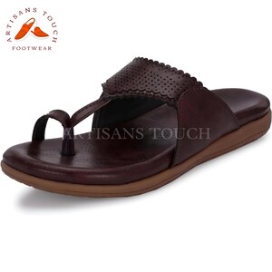 Handmade Kolhapuri Sandals: Vegan Leather Boho Comfort Slippers image 2