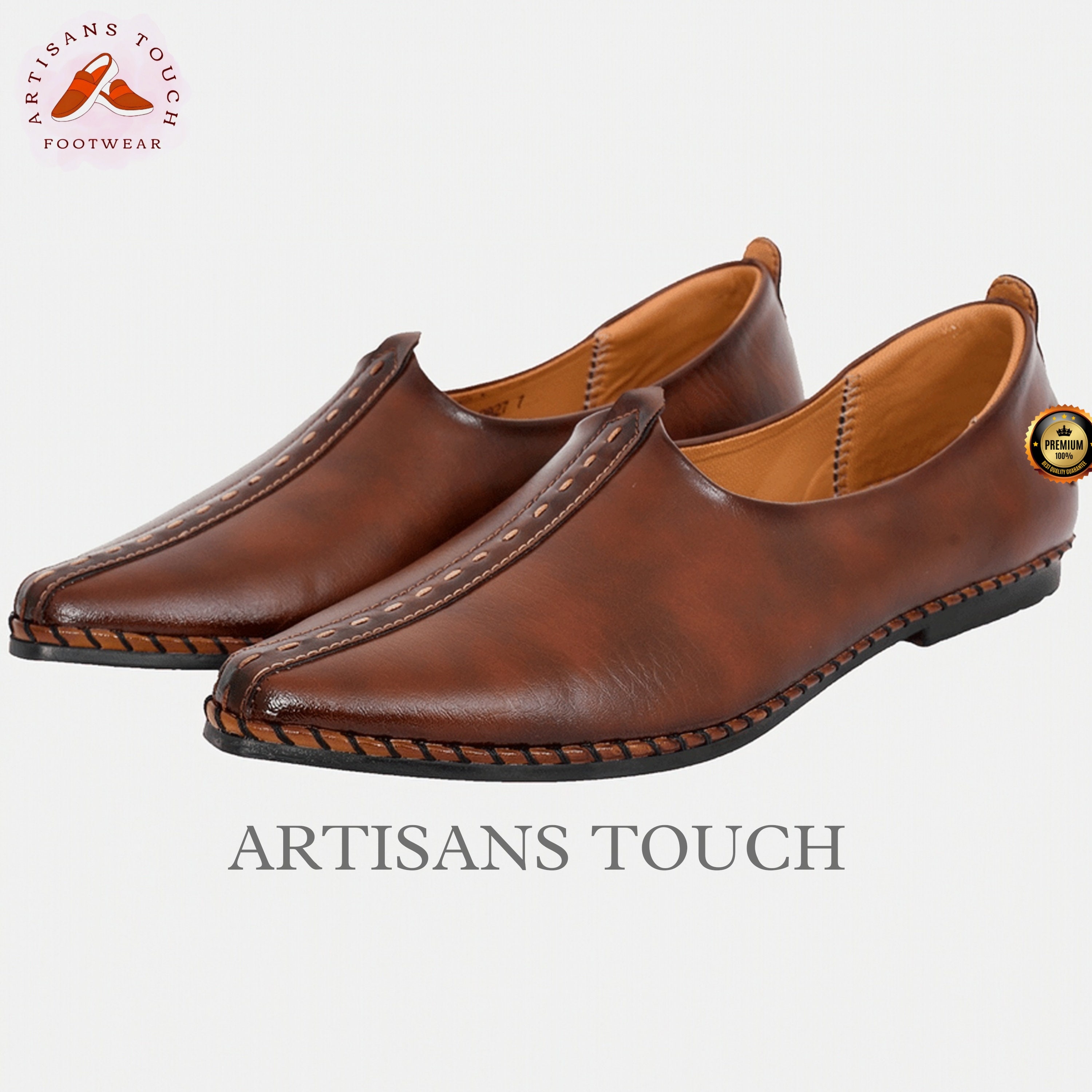 Handmade Leather Mojari Shoes: Punjabi Style Slip-ons - Etsy UK