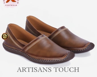 Leren Mojari-schoenen heren: traditionele Indiase bruidegomschoenen
