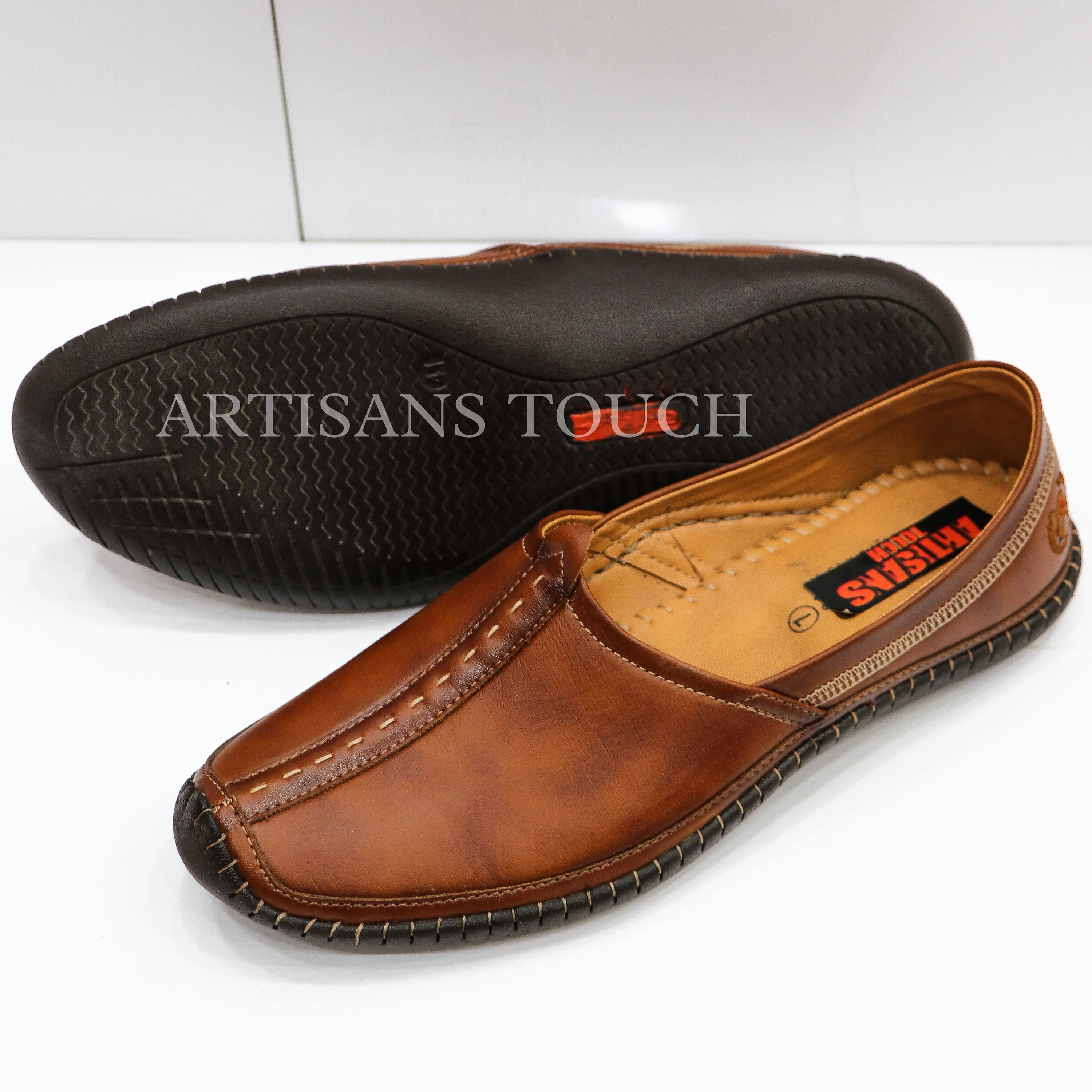 Brown Leather Indian Loafers: Ethnic Slip-on Shoes - Etsy