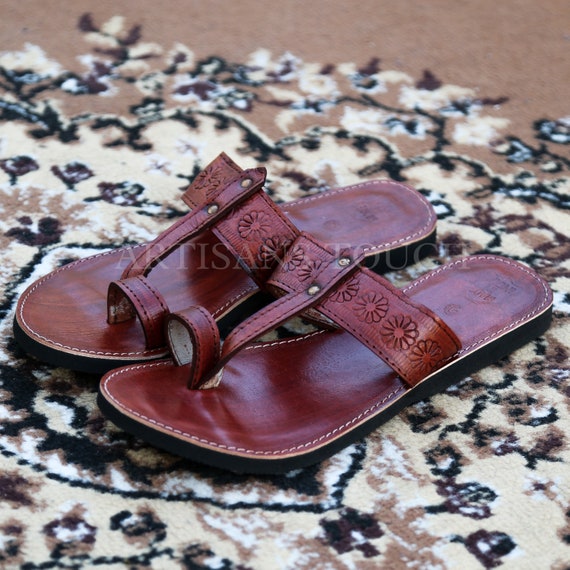 Custom Hand Made stylish slippers Brown Sz 44 mens-brown-leather-slippers5.jpg main image 4