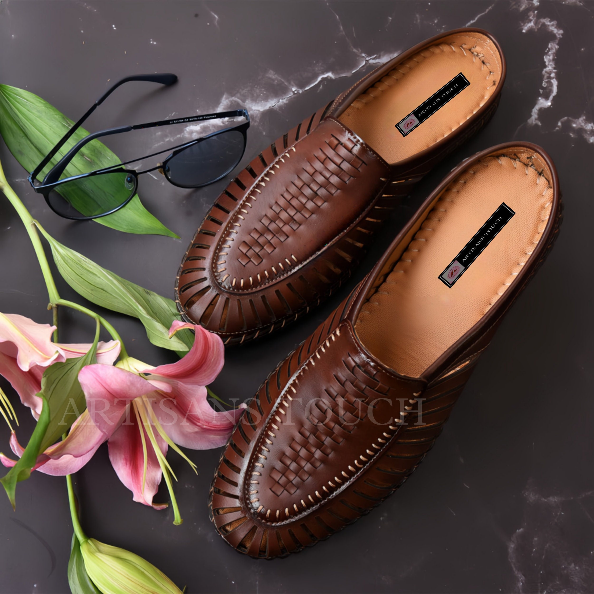 Mens Slip on Backless Loafer Shoes Etsy Australia