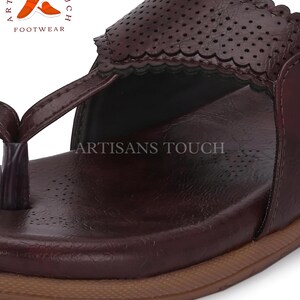 Handmade Kolhapuri Sandals: Vegan Leather Boho Comfort Slippers image 5