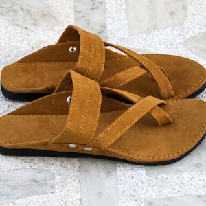 Carpet rooms Slippers,
Tan Colour,
Mustard thread,
Steel button, jaipuri jutti, shoes mule thongs slide sandals slipon men, textile shoe, traditional shoes, beach shoe, holiday shoes, durable shoes, flexible shoes, sustainable men shoes,Orange,