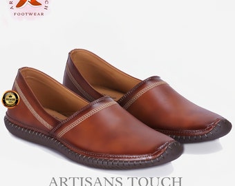 Mens Leather Mojari Shoes: Indian Groom Wedding Loafers