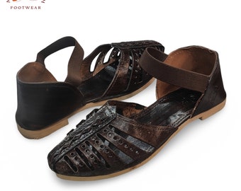 Handmade Leather Gladiator Sandals: Indian Style Brown Summer Shoes