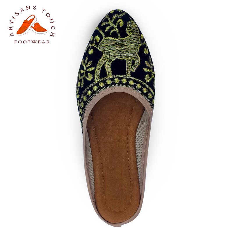 mule sandal white black embroidered fabric calfskin