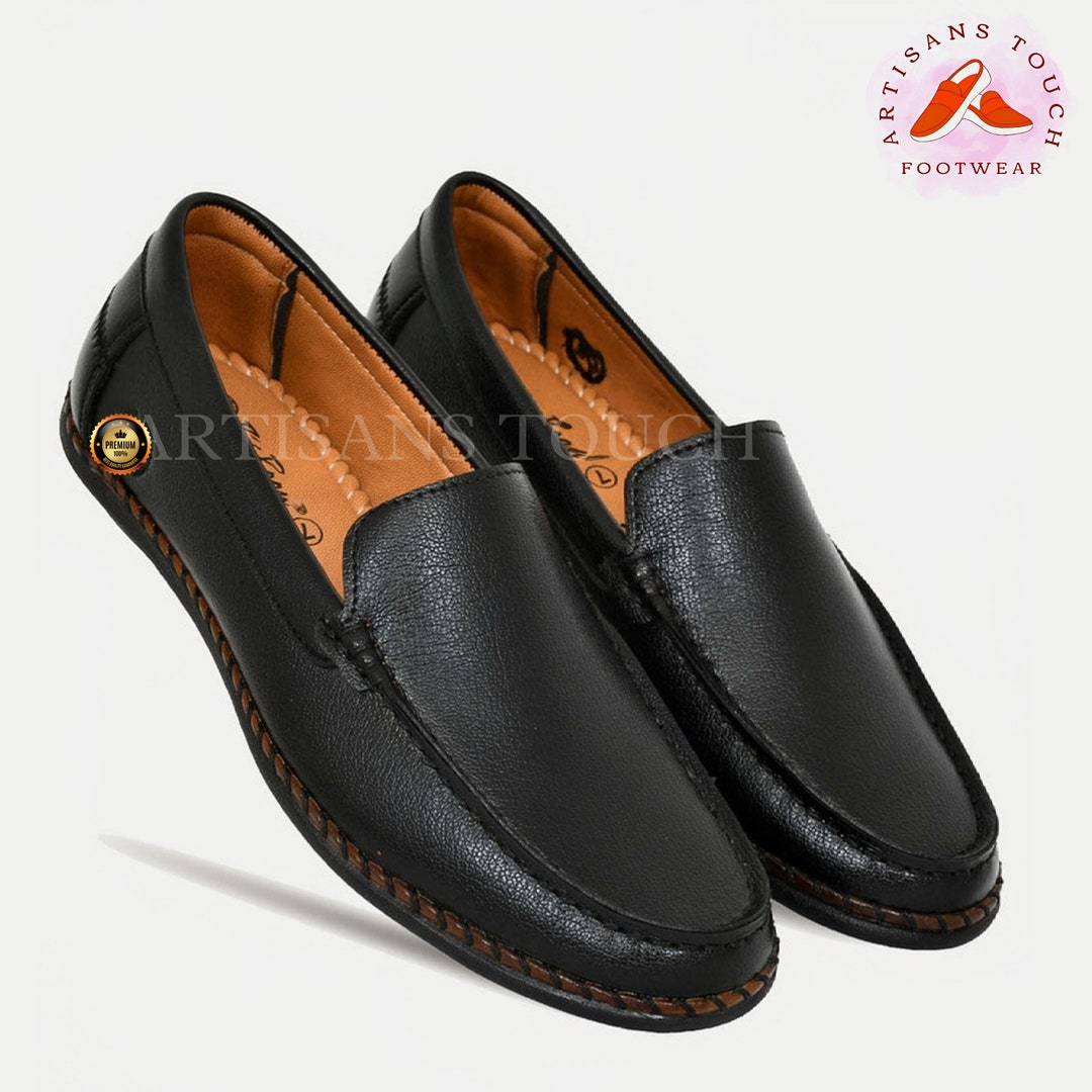 Handcrafted Leather Loafers: Stylish Slip-on Shoes - Etsy display picture 2