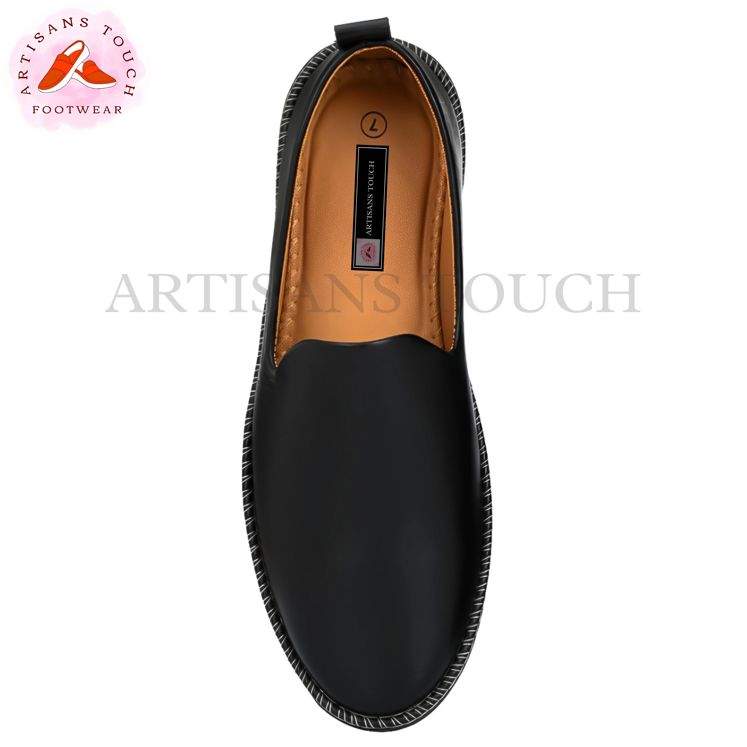 Mens Black Mojari Shoes: Handmade Punjabi Style Loafers - Etsy display picture 2
