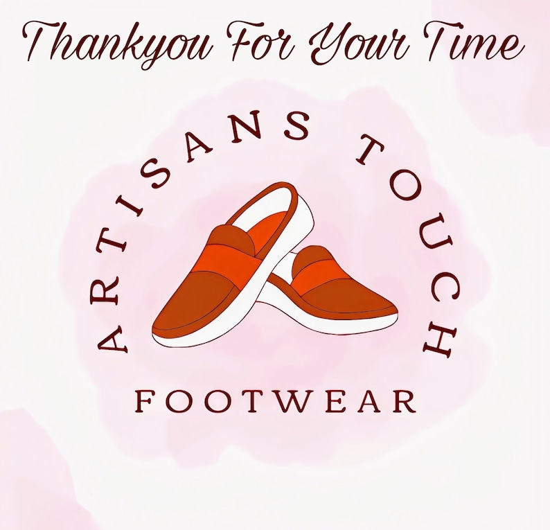 May include: A logo for a footwear company called "Artisans Touch Footwear". The logo features a pair of brown leather loafers with white soles and orange accents. The text "Artisans Touch Footwear" is written in a brown font around the shoes.