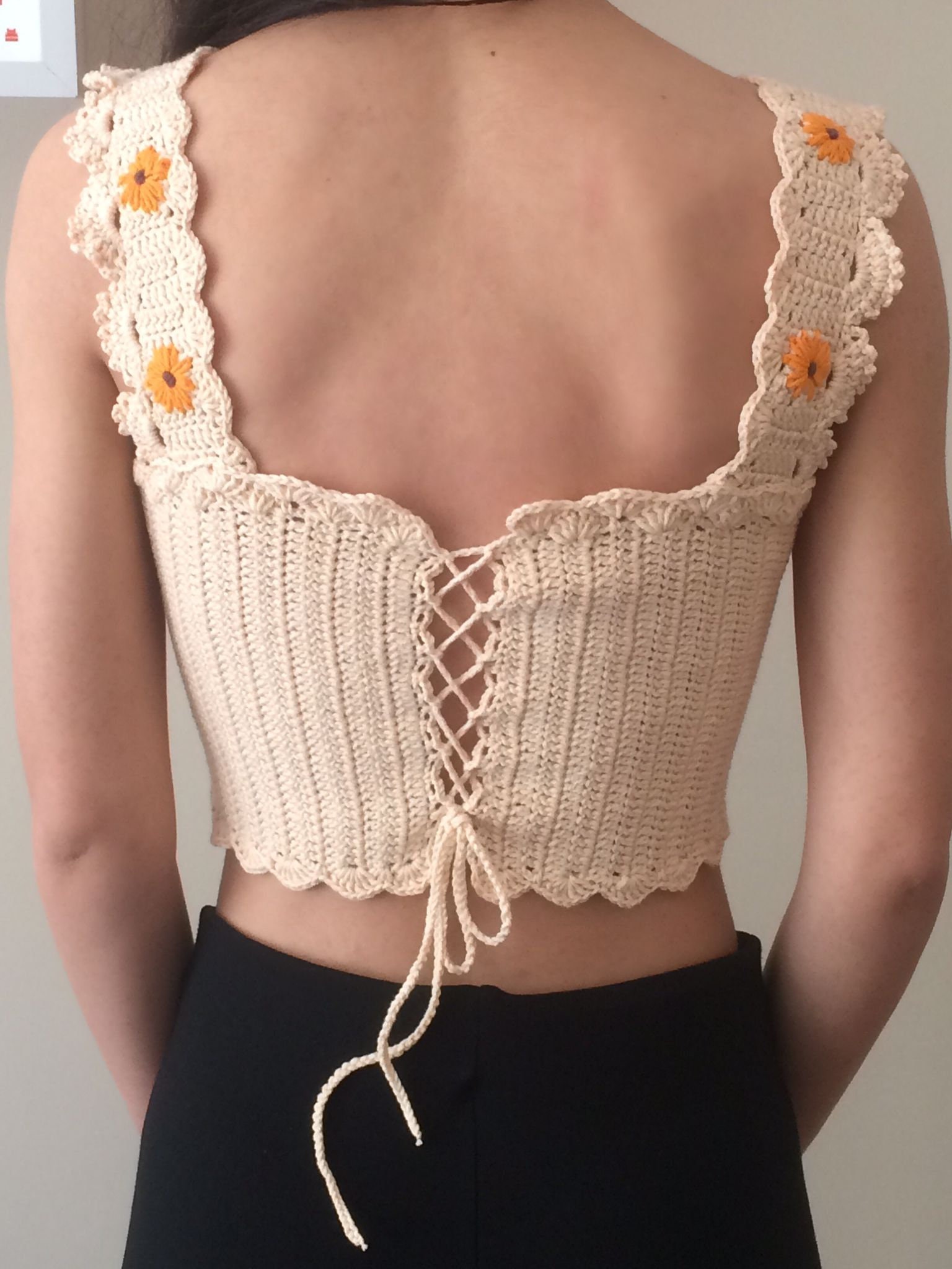Women's Flower Embroidered Crochet Knitted Crop Top, Flower Crop Top, Crochet  Top, Summer Crop Top -  Canada