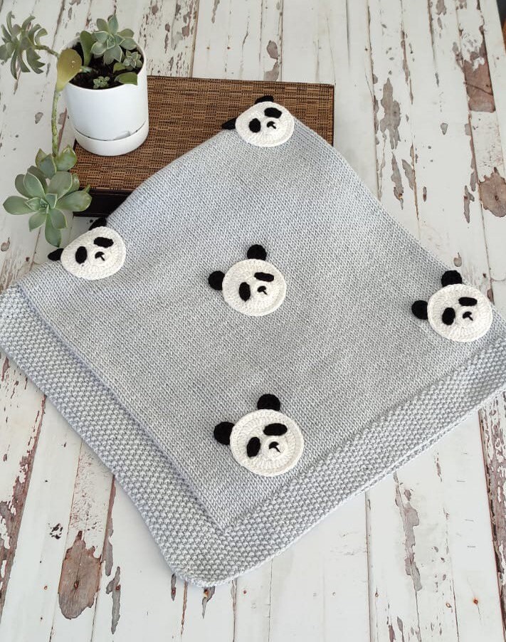 Baby Blanket Panda, Baby Blanket, Panda Blanket, Handmade Blanket