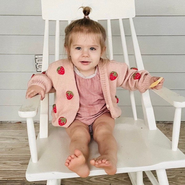 baby strawberry knit cardigan main image 1