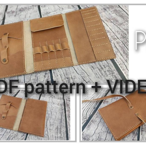 PDF Pattern Leather needle case and VIDEO tutorial, Needles case tutorial, Knitting Organizer pattern, Circular knitting case, knitting gift