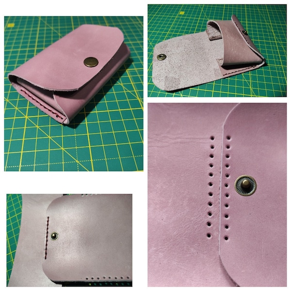 Leather Card Wallet Pattern PDF (A4), Leather Cardholder Template PDF, Leather Flap Wallet Pattern
