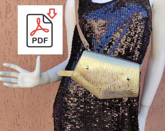 Ladies Purse Pattern, Bag Pattern shoulder bag , Leather DIY, Pdf Download, Leather Purse, Video Tutorial