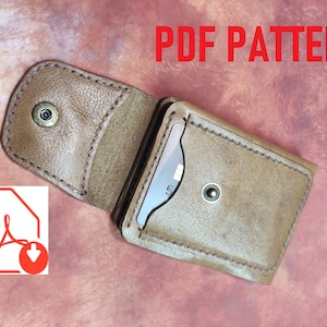 PDF + Assembly diagram leather cardholder template pattern - leather cardholder (mini wallet)