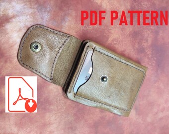 PDF + Schéma de montage modèle de porte-cartes en cuir - porte-cartes en cuir (mini portefeuille)