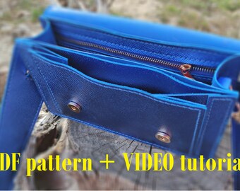 Ladies Purse Pattern, Bag Pattern shoulder bag , Leather DIY, Pdf Download, Leather Purse, Video Tutorial