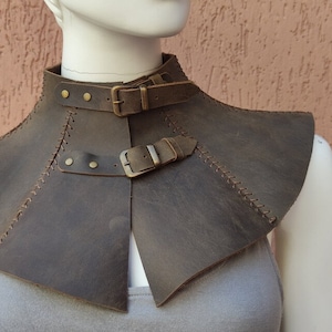 PATTERN LEATHER Collar, Steampunk Ciri Inspired neck armor , Leather gorget, Medieval, LARP and cosplay costume, Neck gorget armor