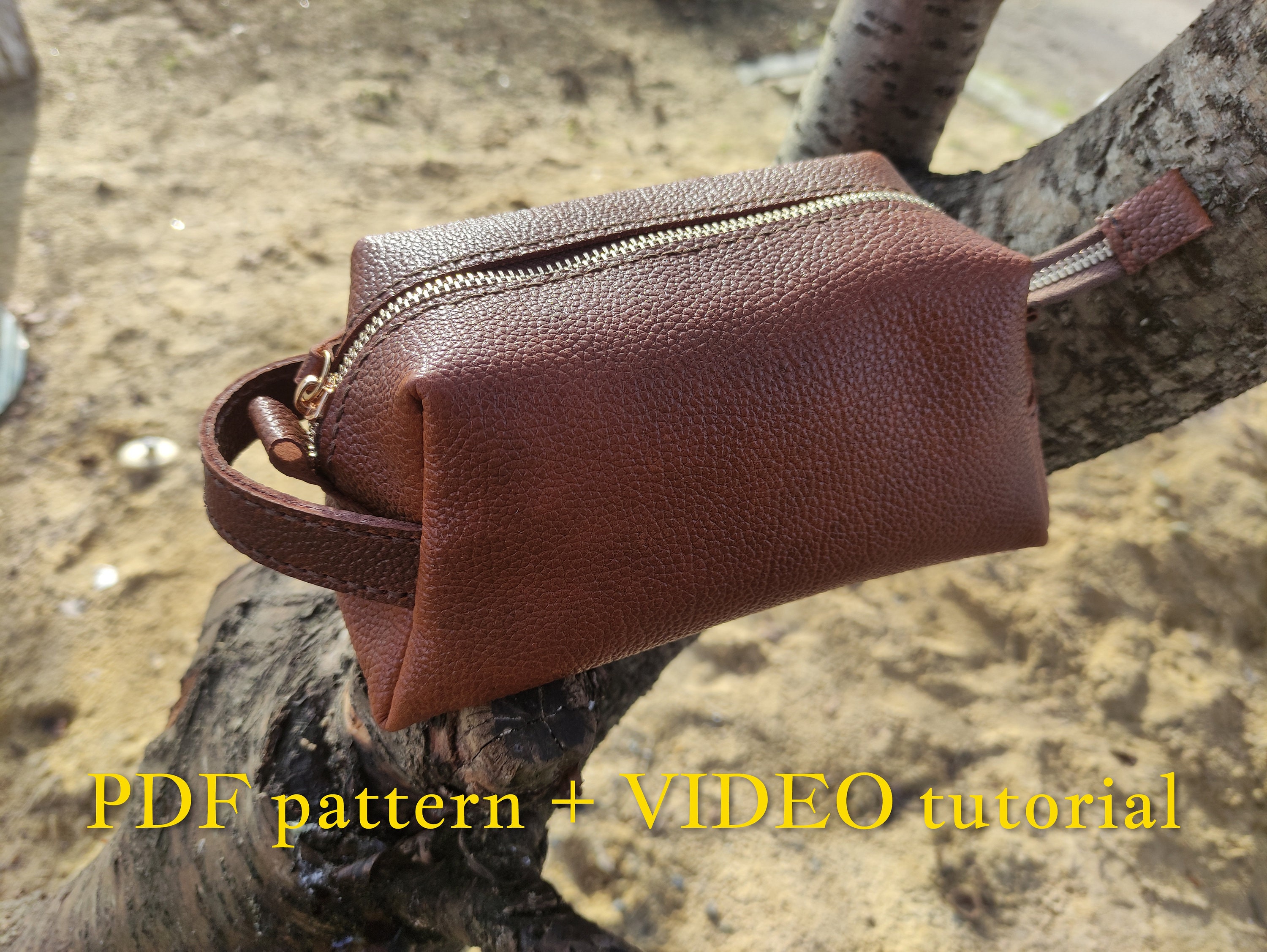 Leather Dopp Kit Toiletry Bag PDF Pattern 