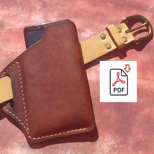 PDF Schnittmuster Leder Smartphonetasche, Smartphone Beutel Schnittmuster, Handytaschen Schnittmuster, rechts und links, Leder Schnittmuster PDF, Leder Vorlage.