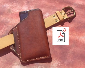 PDF pattern Leather SmartPhone Case, Smartphone Pouch Pattern, Phone Bag Pattern, right and left, Leather pattern PDF, Leather template.