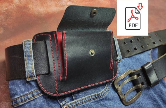 PDF Pattern Leather Belt Wallet With a Coin Pocket and Secret Pocket Leather Belt Wallet Belt Card Holder Belt Purse Waist Wallet Etsy