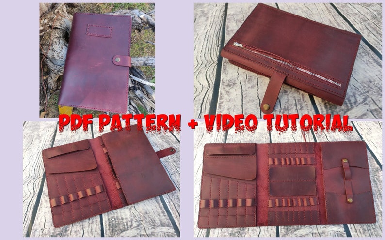PDF Pattern Leather needle case and VIDEO tutorial, Needles case tutorial, Knitting Organizer pattern, Circular knitting case, knitting gift image 2