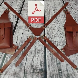 PDF Leren holstertas + video, Leather Craft Fashion schouderholstertas naaipatroon, patroon crossbodytas pdf