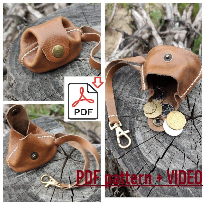 DIY Leather Purse Coin Purse PDF Pattern VIDEO Pattern Etsy