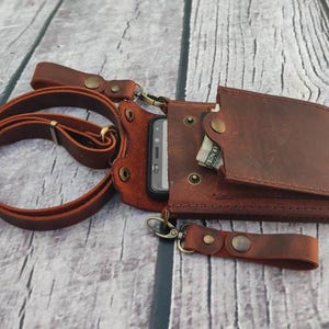 PDF Smartphone Pouch Schnittmuster + Nähanleitung, Handytasche Schnittmuster, Gürteltasche Leder Schnittmuster PDF, Leather Craft Fashion Crossbody Bag Schnittmuster