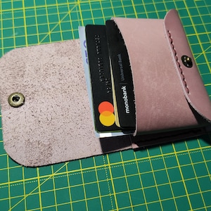 Patrón de billetera de cuero para tarjetas en formato PDF (A4), plantilla de tarjetero de cuero en formato PDF, patrón de billetera de cuero con solapa