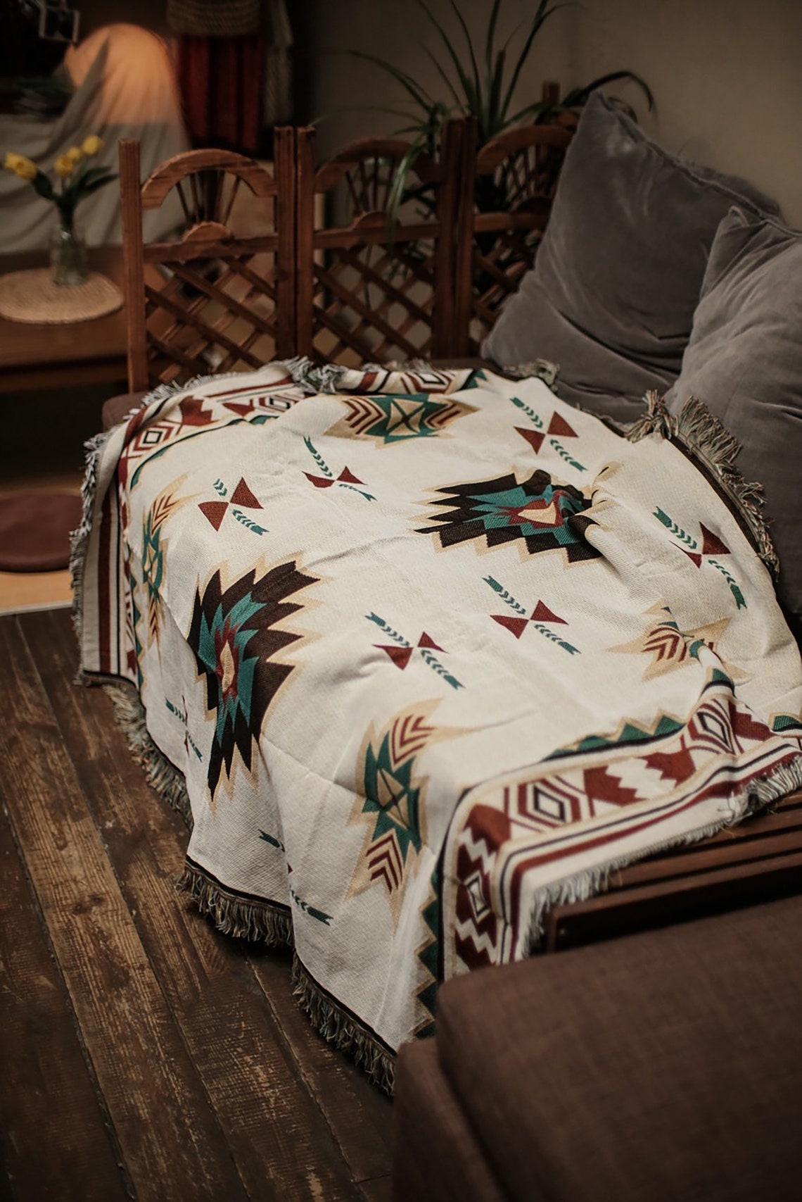 Luxury Aztec Throw Soft Aztec Blanket Cozy Nap Throw Etsy