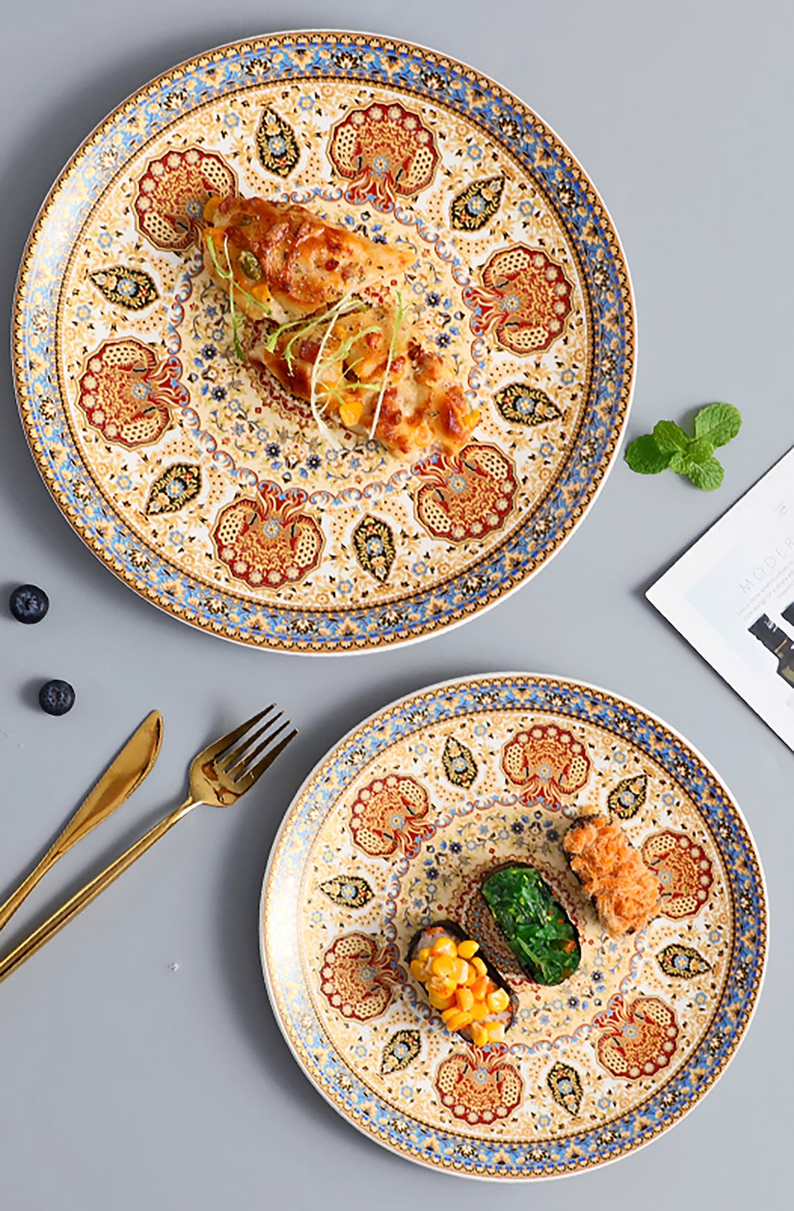 Bohemian Dinner Plate boho Salad Plate Tableware Ceramic | Etsy