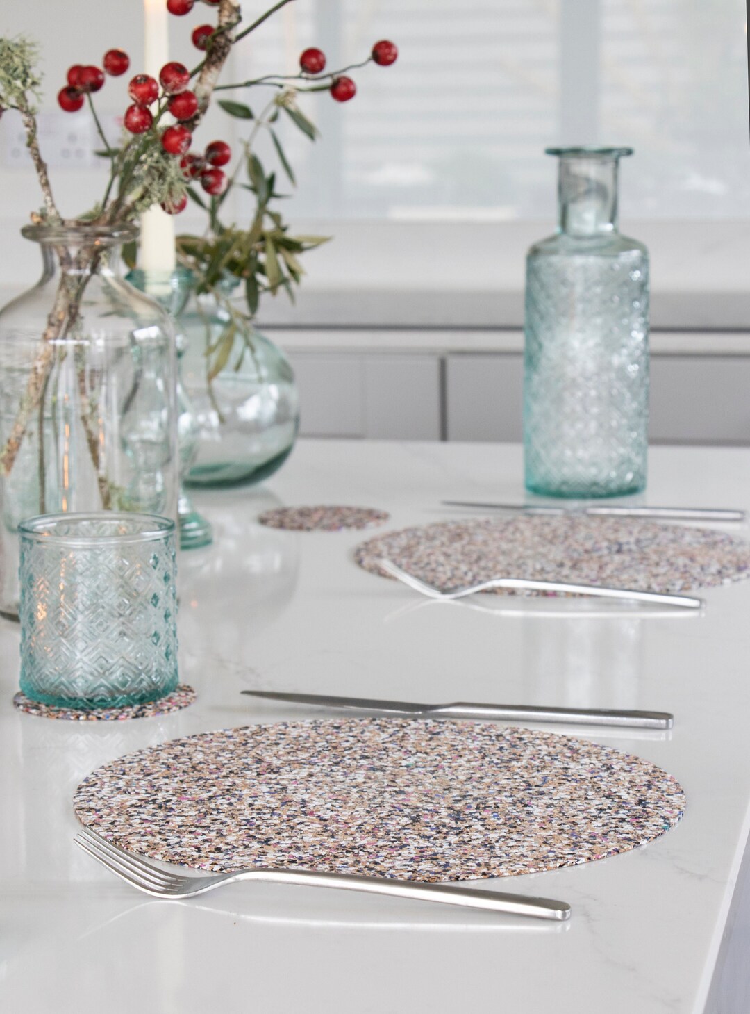 Beach Clean Round Cork Placemat Set Etsy UK