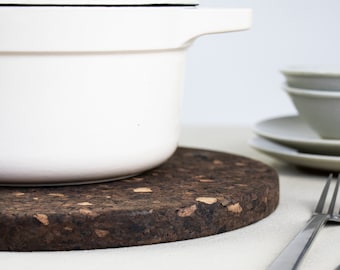 Smoked Cork Round Trivet