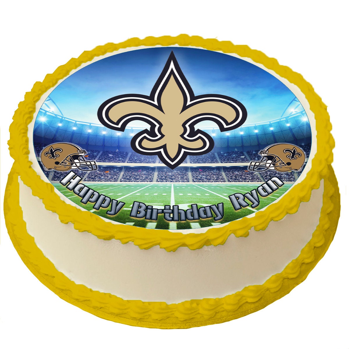 New Orleans Saints Edible Cake Topper Icing Sugar Paper Etsy