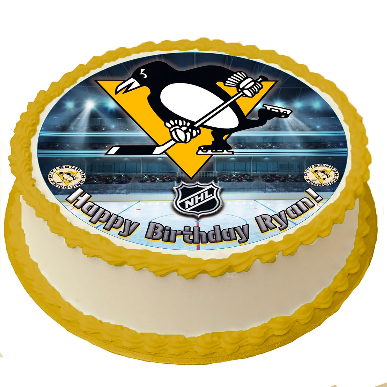 Pittsburgh Penguins Edible Cake Topper Icing Sugar Paper | Etsy