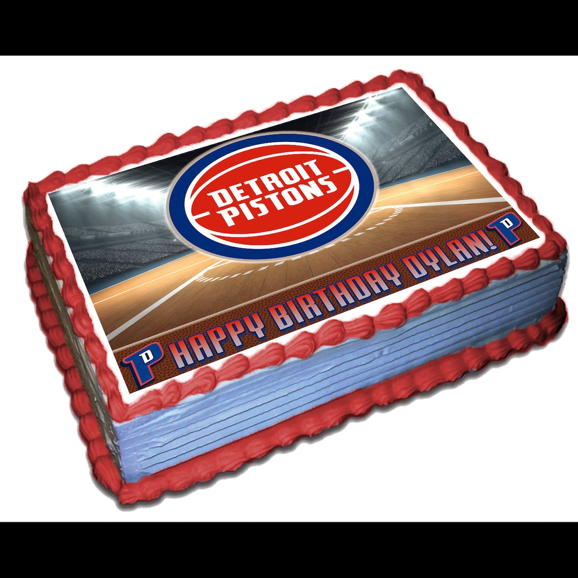 Detroit Pistons Edible Cake Topper Icing Sugar Paper Etsy