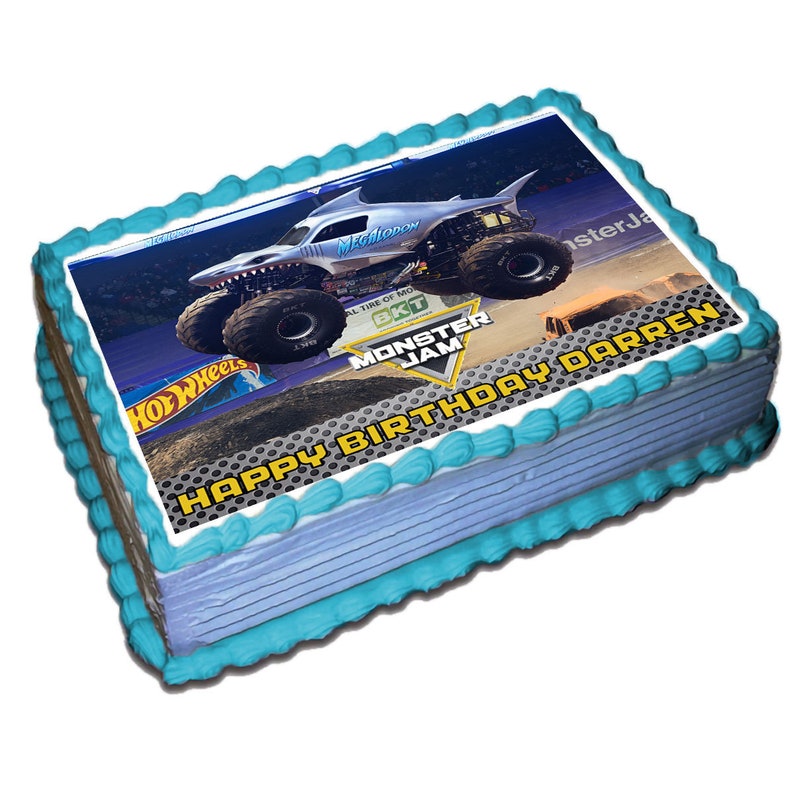 Monster Jam Edible Cake Topper Icing Sugar Paper | Etsy