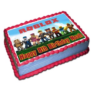 PERSONALISED ROBLOX CAKE TOPPER 10"X8" A4 ICING SHEET ANY NAME AGE