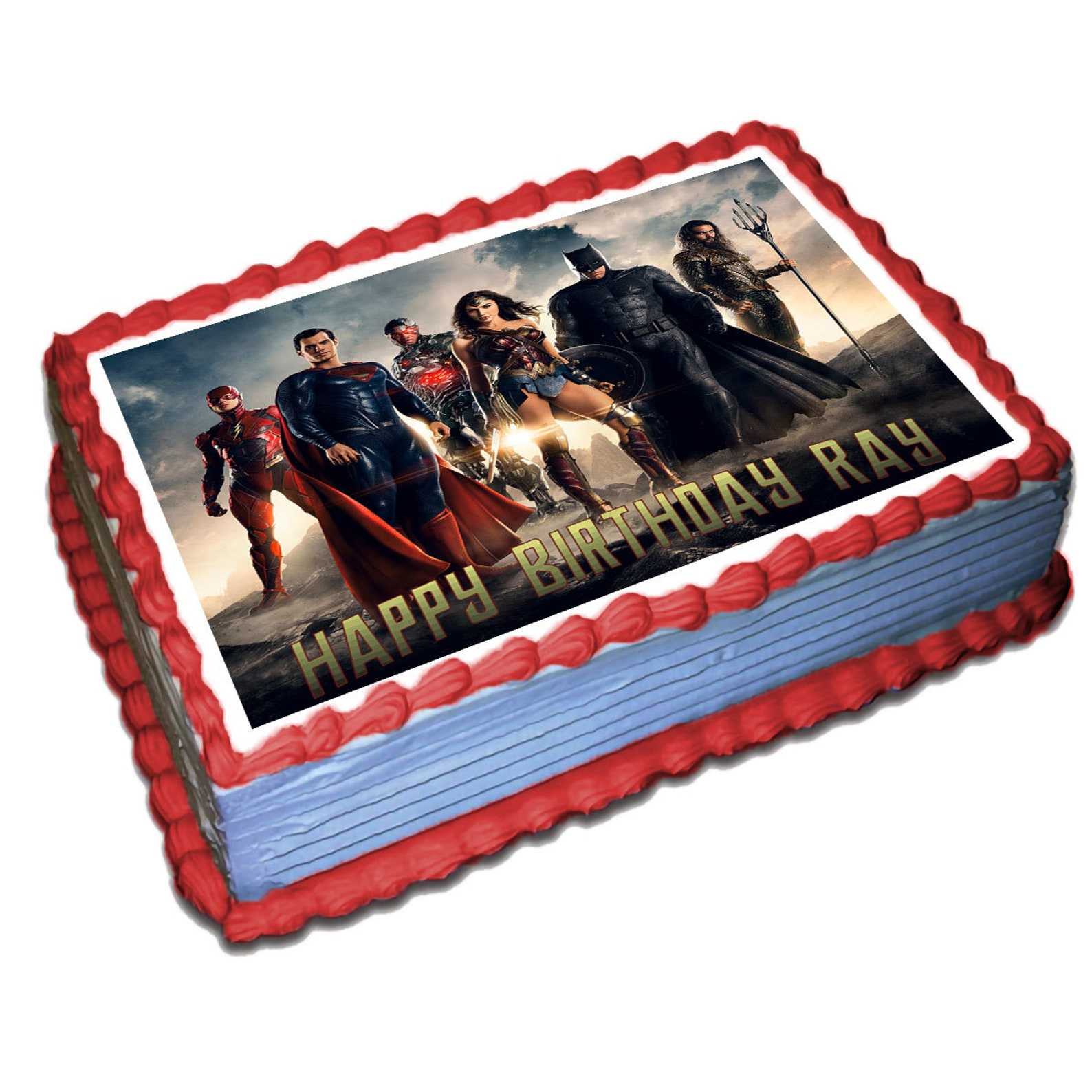 Justice League Edible Cake Topper Icing Sugar Paper Etsy