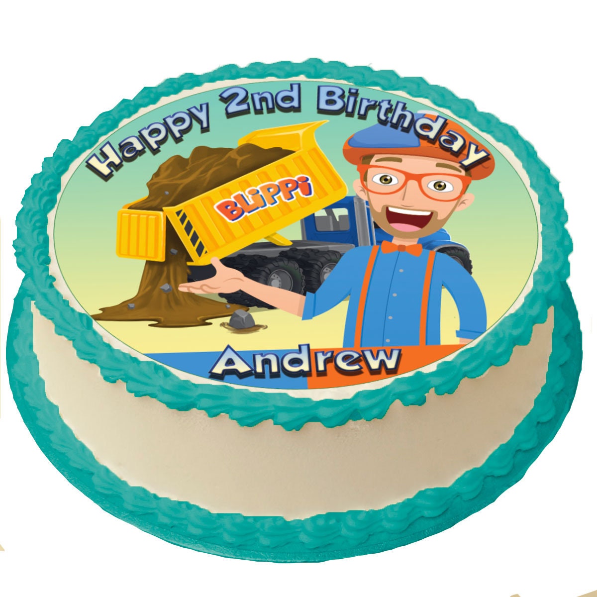 Blippi Edible Cake Topper Icing Sugar Paper Etsy
