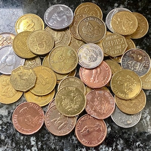 Lot of 30+ Various Less than Perfect Circulated RIsque Tokens - Vintage Adult Peep Show Heads I Win/Tails U Lose - Many Irregular