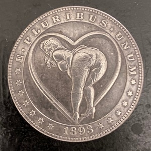 Moeda de níquel Hobo dos EUA de 1881 • Gravura de garota sexy de anime • Coleções de fichas • 8 moedas para escolher