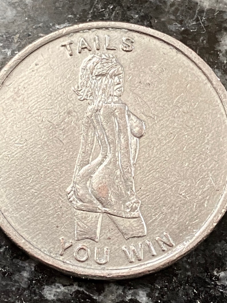 Vintage Nude Lady heads or tails Adult Flip Coin Risqué Etsy