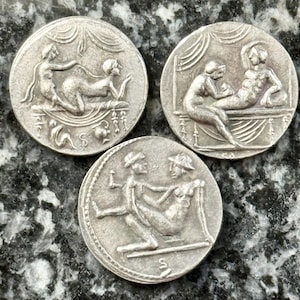 Lot of 3* Caligula Token Ancient Roman Empire Spintria Brothel Antique Coins #4