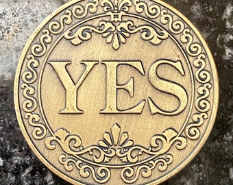 Lucky ‘Yes’ or ‘No’ Decision Making Flip Challenge Coin.